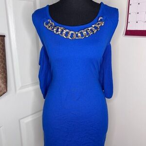 Blue Top with Chain Detail